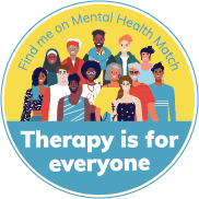 Logo Badge showing diverse community. Find Rachael Mathiak on mentalhealthmatch.com. Therapy is for everyone.